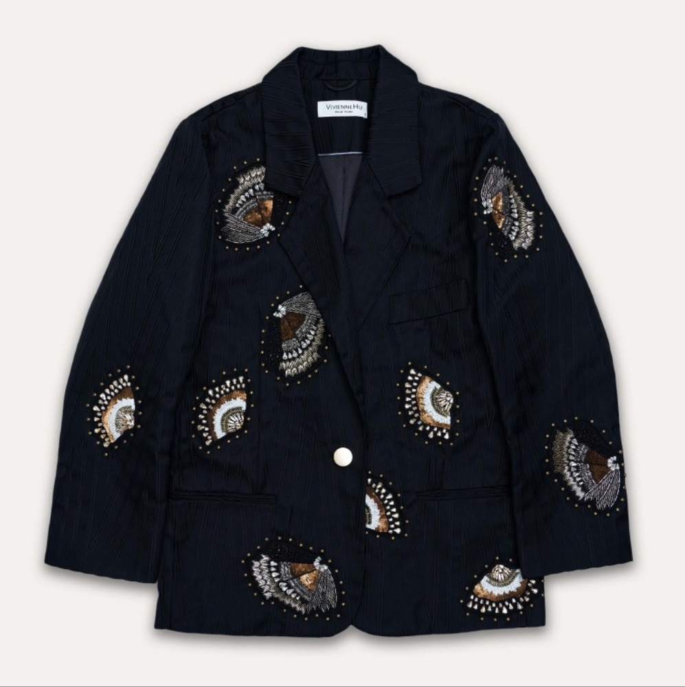 Vivienne Hu Butterfly Patches Embroidered Jacket